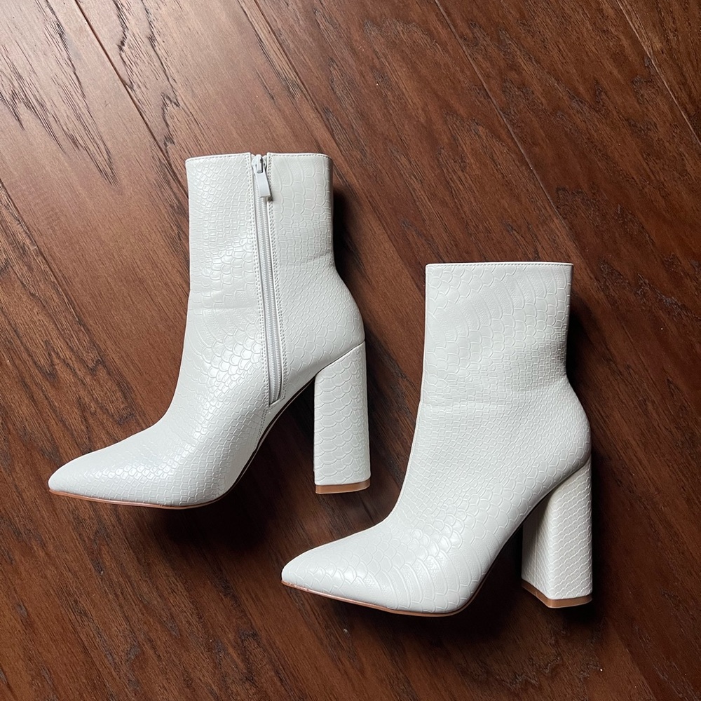 PrettyLittleThing Faux Snake Ankle Boot